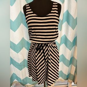 Black and white stripe dress